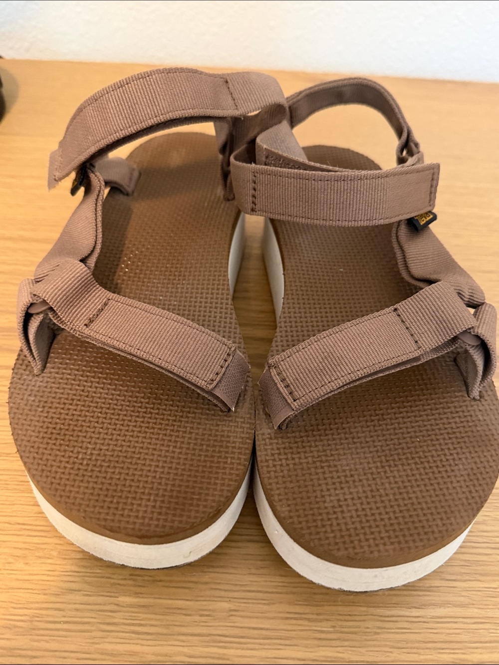 Teva Brown Strap Sandals with White Sole